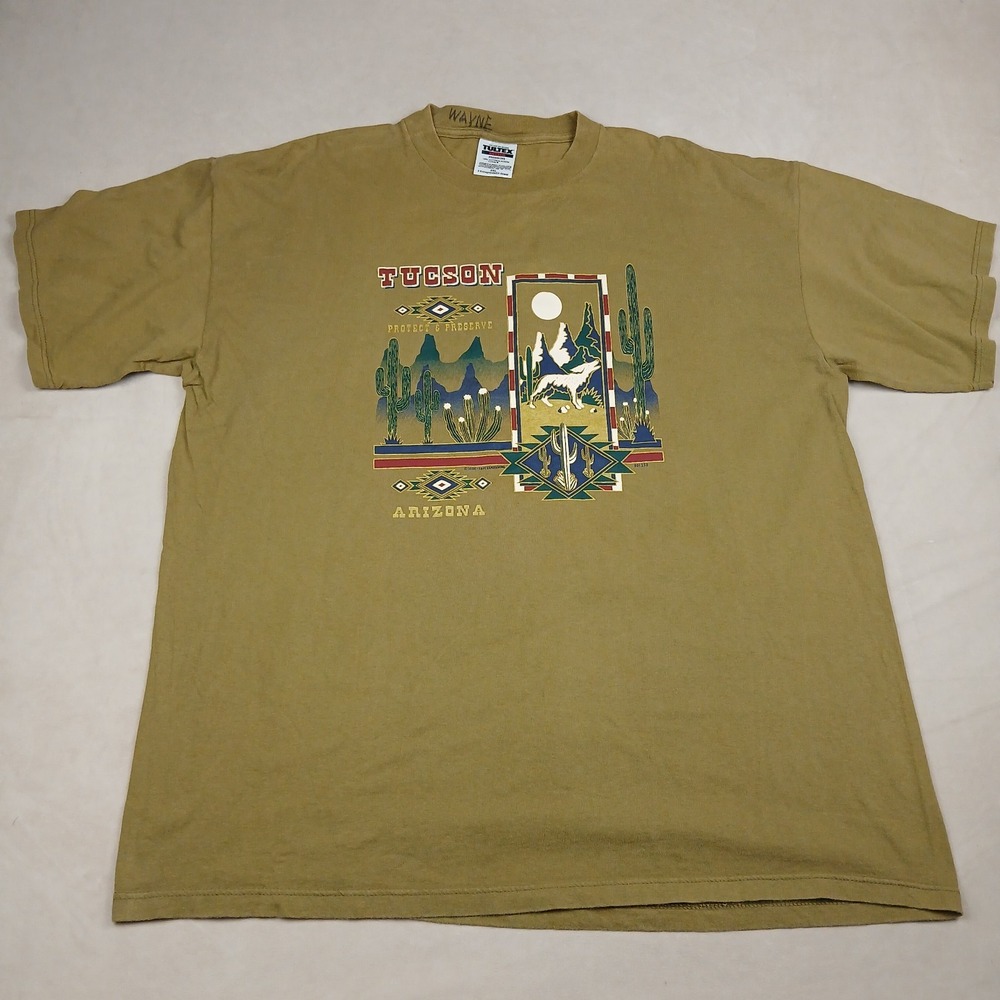 Vintage Y2K Tultex Tucson Arizona 2XL Mens T Shirt 25x29 Southwest Navajo 2000